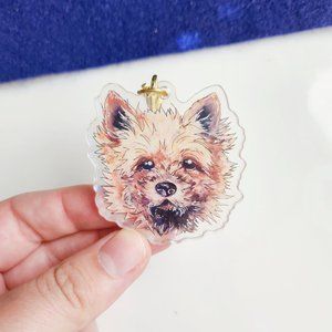 Cairn Terrier Clear Acrylic Dog Breed Keychain, Cartoon Art Style Double-Sided